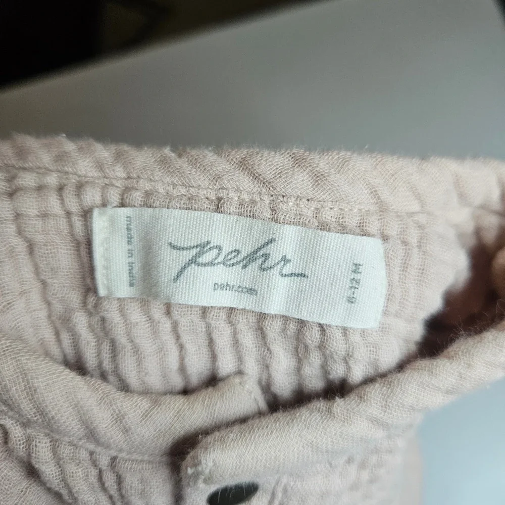 Pehr Organic Cotton Baby Bundle Ruffle Sweatshirt Joggers Muslin Romper 6-12M